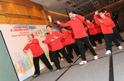 Cross-generational Tai Chi of the “Ming Wah Good Neighbourhood Project” do their number.